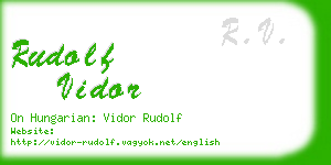 rudolf vidor business card